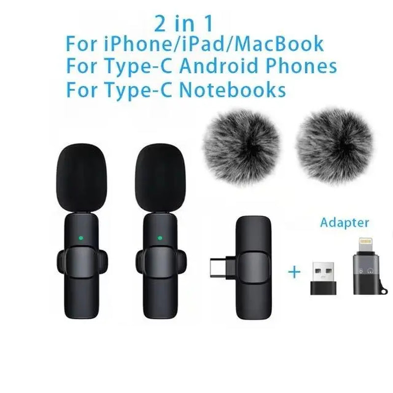 USB Rechargeable Professional Wireless Lapel Microphone, Plug-Play for Video Recording, Teaching, Interviews, Podcast, Mini Microfono, Perfect Gift for Mums