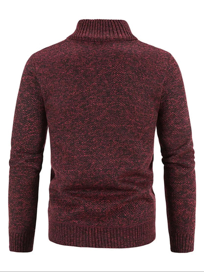 Men'S Winter Jacket Pocket Zipper Mock Neck Heated Jacket, Streetwear Classic Slim Long Sleeve Thermal Outerwear for Fall & Winter, Cold Weather Gear