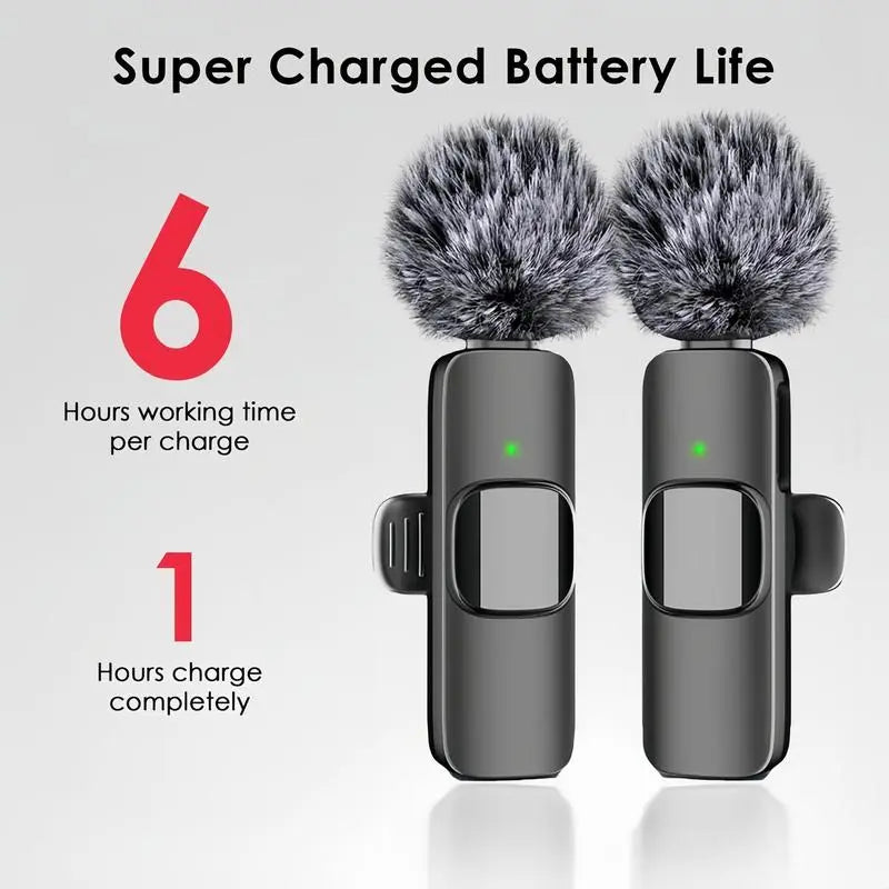 USB Rechargeable Professional Wireless Lapel Microphone, Plug-Play for Video Recording, Teaching, Interviews, Podcast, Mini Microfono, Perfect Gift for Mums