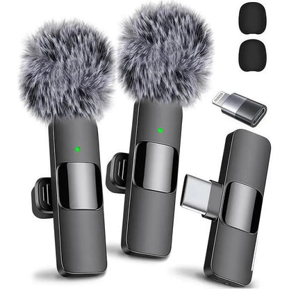 USB Rechargeable Professional Wireless Lapel Microphone, Plug-Play for Video Recording, Teaching, Interviews, Podcast, Mini Microfono, Perfect Gift for Mums