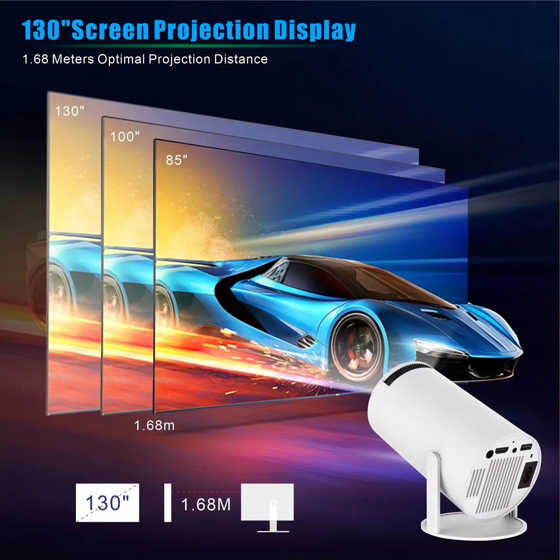 2026 NEW Mini Pocket HY300 Projector White Color 1080P Proyector Android Lcd Smart Projectors