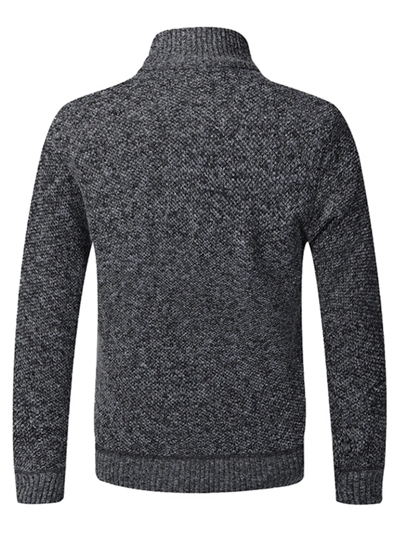 Men'S Winter Jacket Pocket Zipper Mock Neck Heated Jacket, Streetwear Classic Slim Long Sleeve Thermal Outerwear for Fall & Winter, Cold Weather Gear