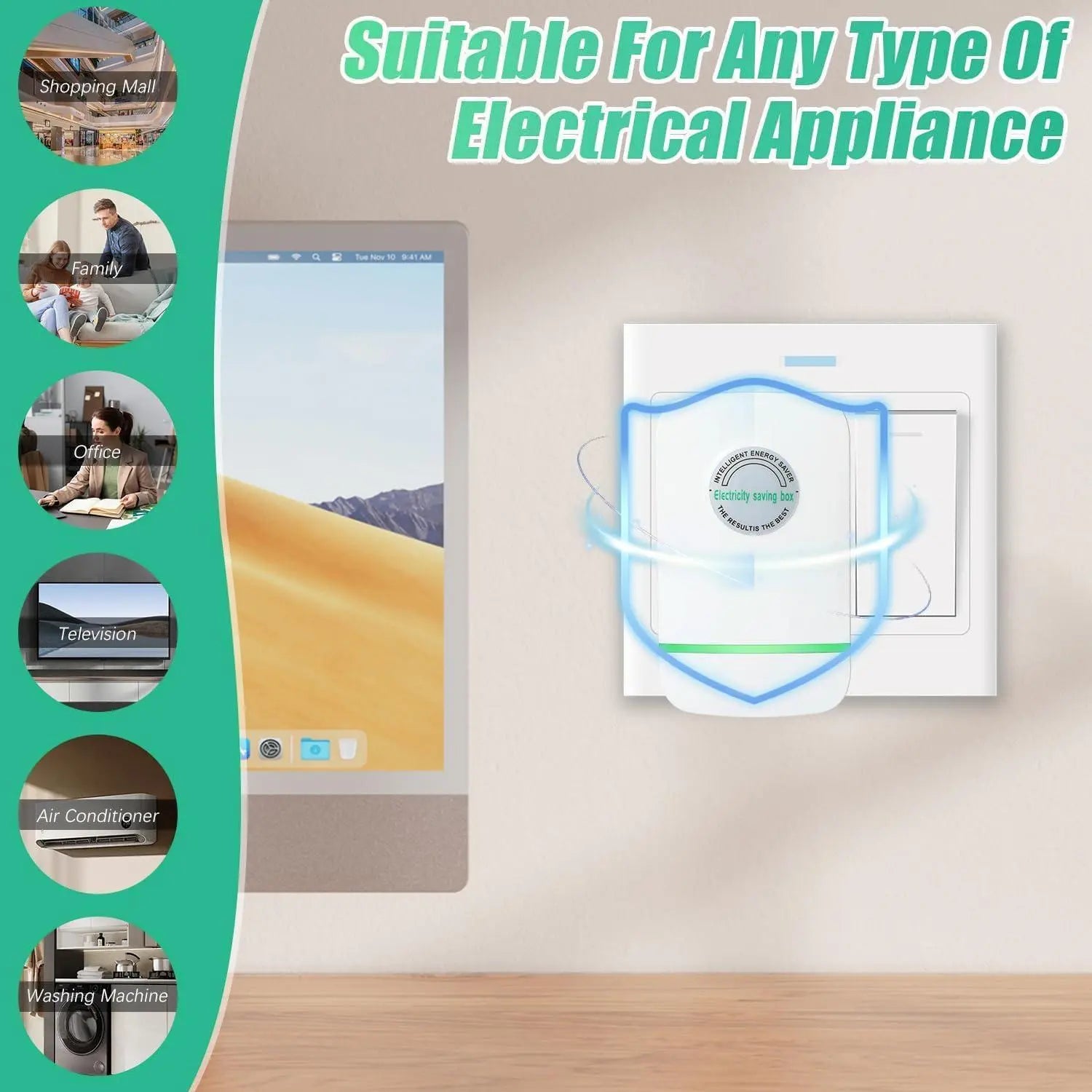 Plug-In Power Box with US Plug – 2026 Updated Design, Compatible with 90–250V Input Range.